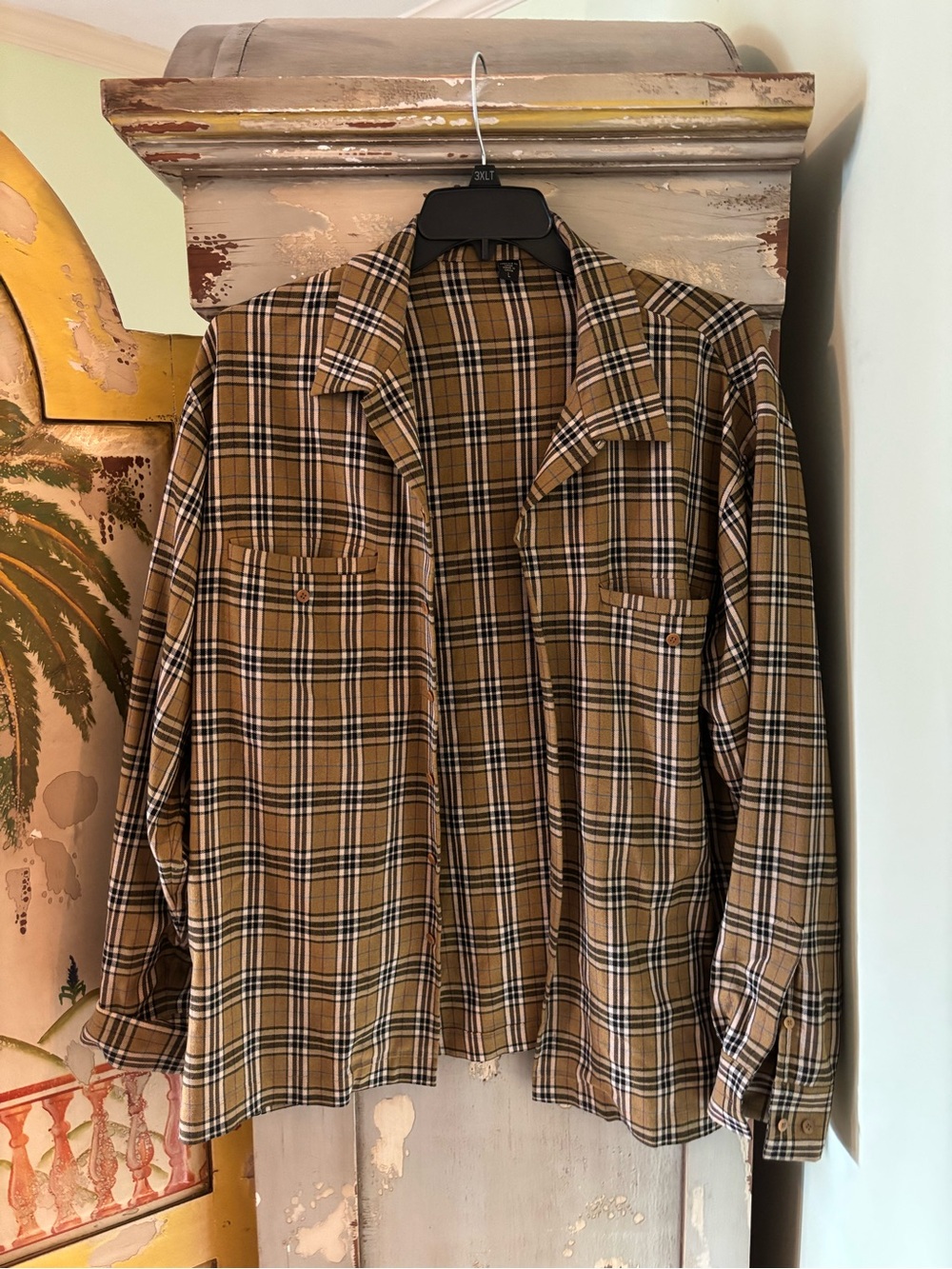 Men's Plaid Button-Up shirt  - Brown Isda & Co